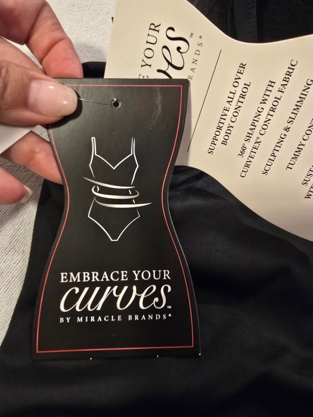 Embrace Your Curves by Miracle Brands Swimsuit Black One Piece 2X NWT - Picture 10 of 16